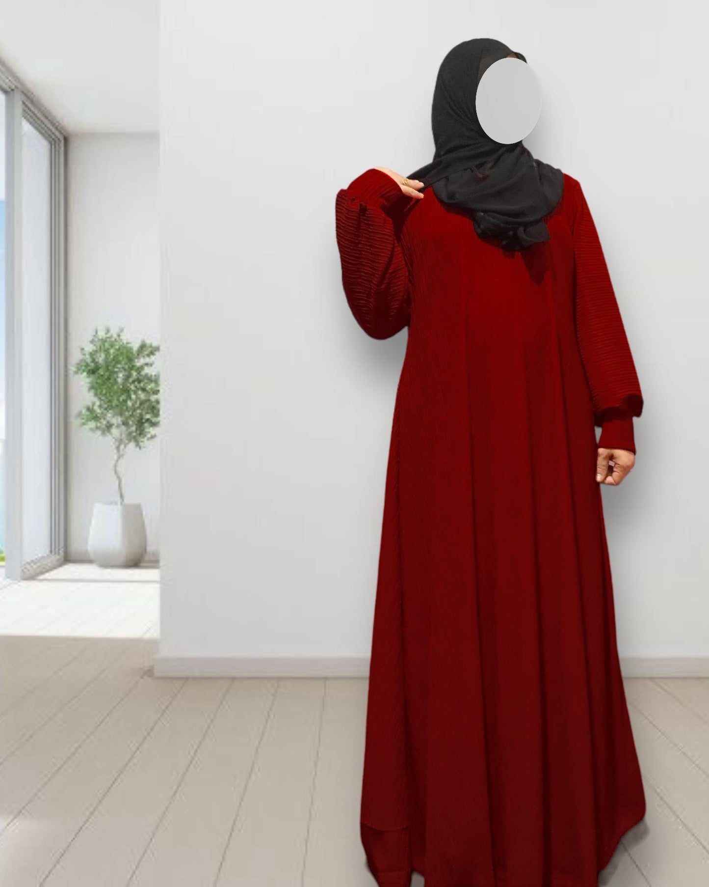 BURQANA Ameerah Bark Crepe A-line muslim dress for women 2XL