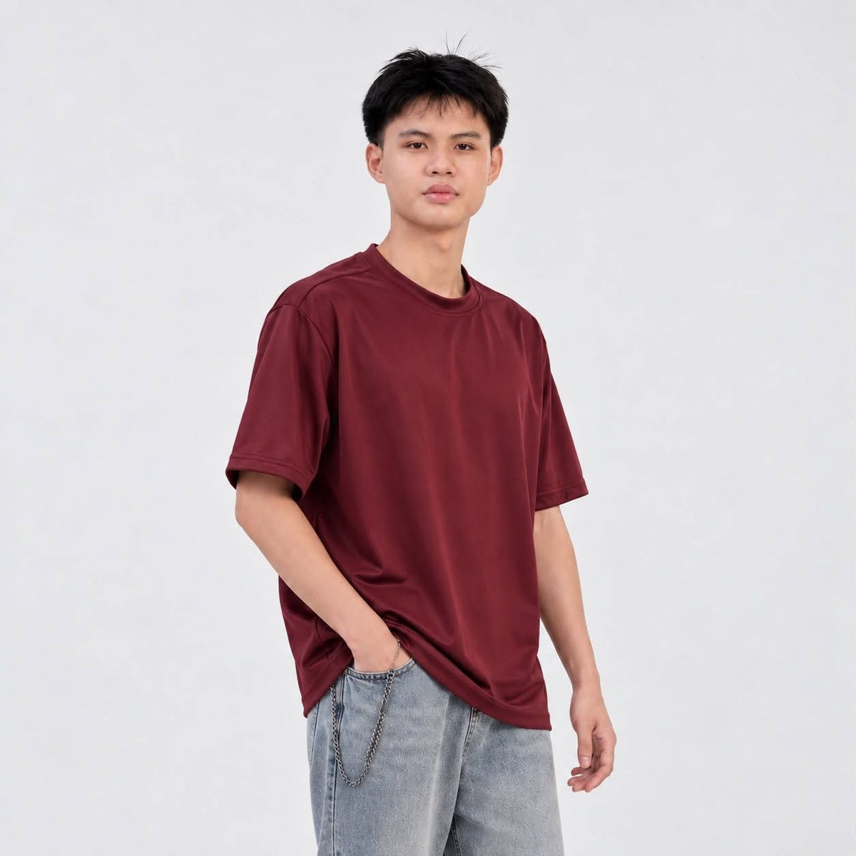 Burqana Ziyan T-Shirt Unisex Semi Oversized Qiana Iron-Free Smooth Sportswear Tee