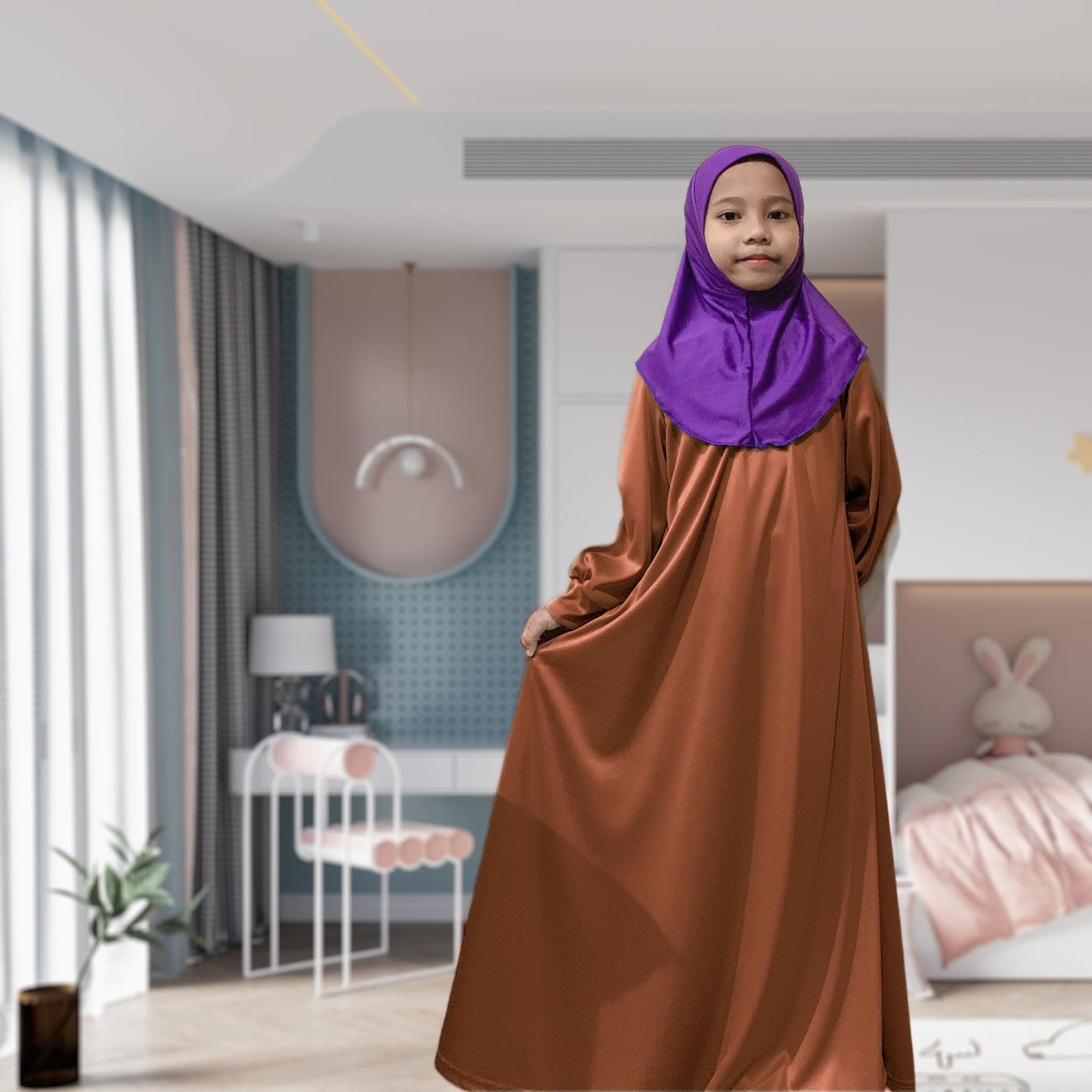 Ameerah Kids A Line Plain Dress For Girls