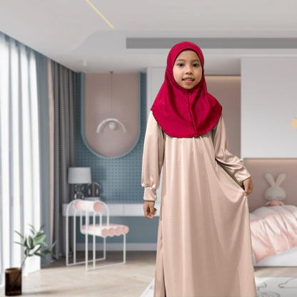 Ameerah Kids A Line Plain Dress For Girls