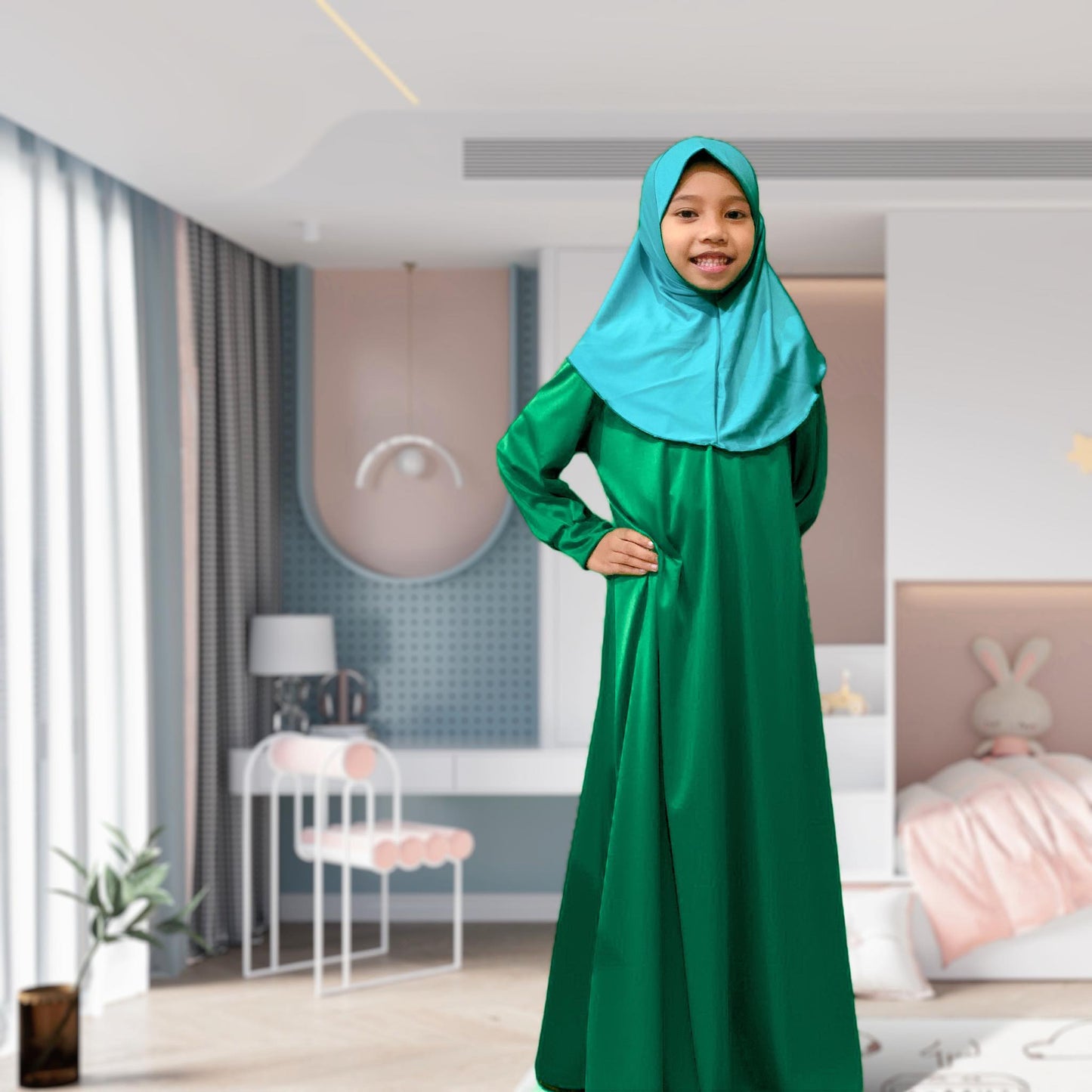 Ameerah Kids A Line Plain Dress For Girls