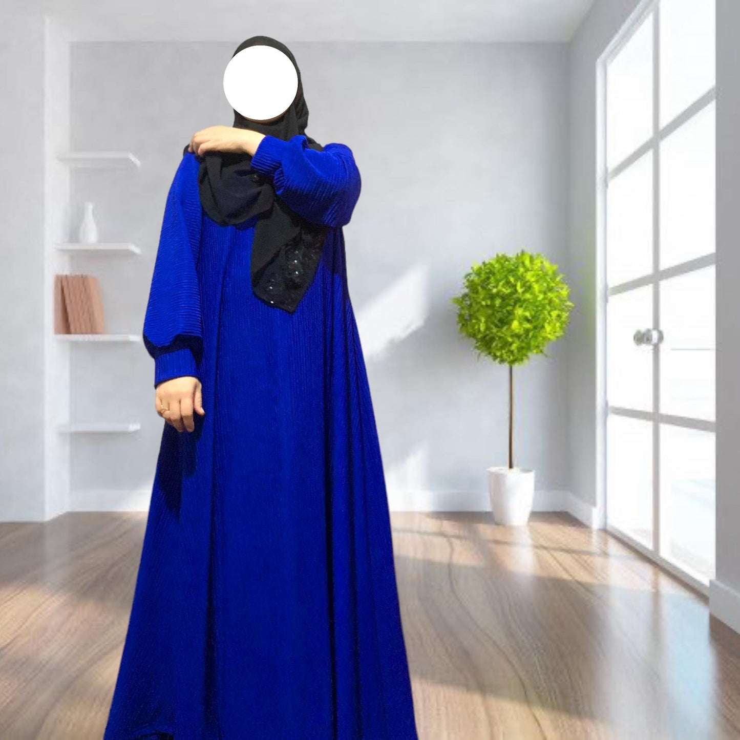 BURQANA Ameerah Bark Crepe A-line  muslim dress for women 2XL